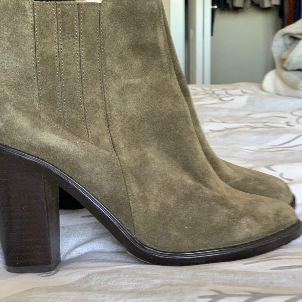 JOIE OLIVE SUEDE BOOTIES 7 1/2 Never worn outside!
